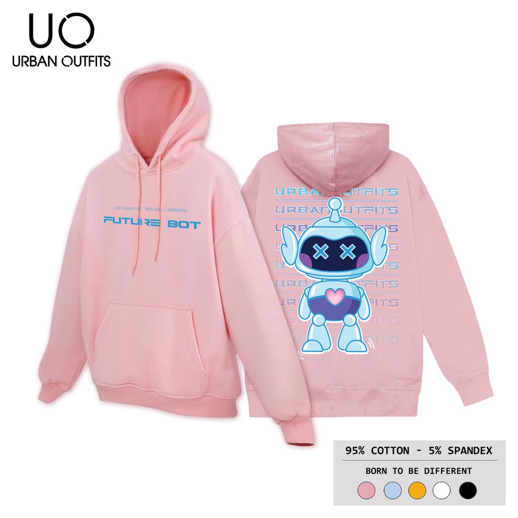 Áo Hoodie Nam Nữ Form Rộng URBAN OUTFITS In Future Bot HOO08 Chui Đầu Thun Cotton Nỉ Local Brand