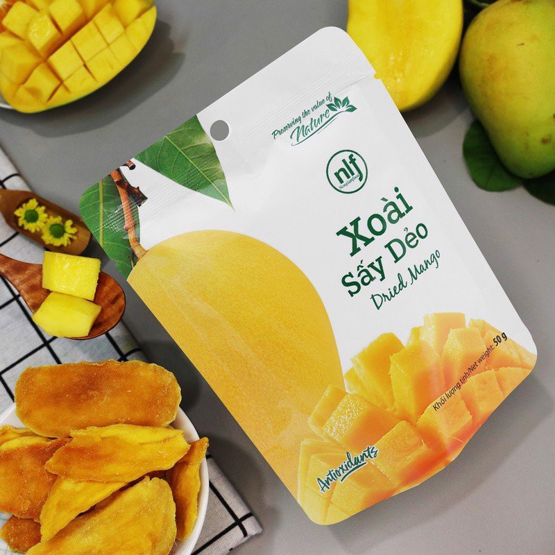 Xoài sấy dẻo nônglâmfood gói 50G giúp bổ sung vitamin C và tăng sức đề kháng bảo đảm về vệ sinh và an toàn thực phẩm