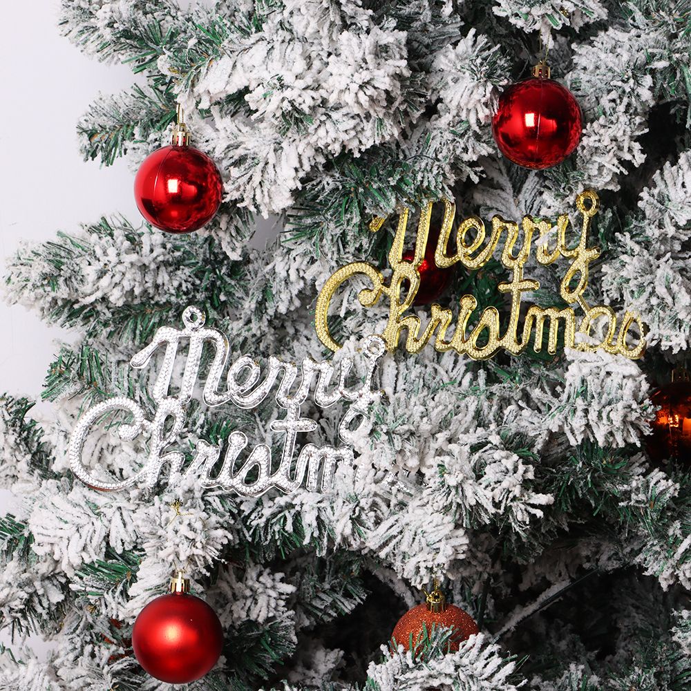 Phụ kiện treo trang trí Giáng sinh chữ Merry Christmas màu vàng/ bạc
