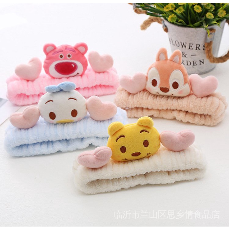 Băng Đô Cài Tóc Mặt Nạ Rửa Mặt Hình Gấu Hoạt Hình Chip 'n' Dale Nhồi Bông Dễ Thương Cho Bạn