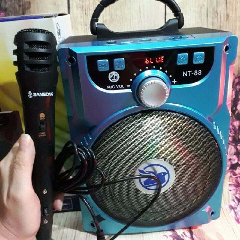 Loa bluetooth p88,89 tặng kèm mic dây karaoke
