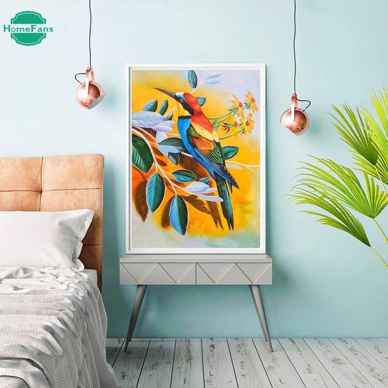 Bộ Tranh Đính Đá 5d Tự Làm Hình Hoa Và Chim 30x40 cm / 12x16 Inches