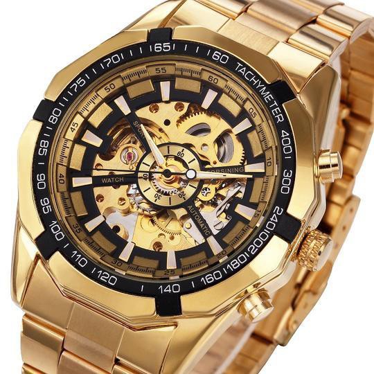 Đồng hồ nam Forsining TM340 automatic lộ máy (Full Gold)