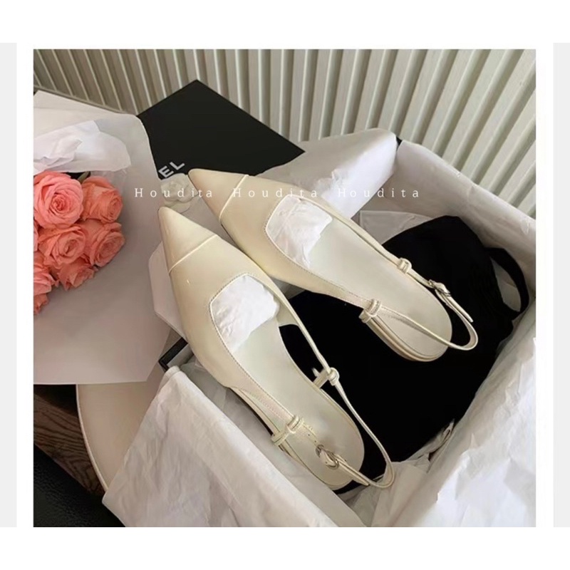 Giày sandal nữ đế thấp mũi nhọn tiên dụng thời trang sang trọng - HOUDITA - SGMN004