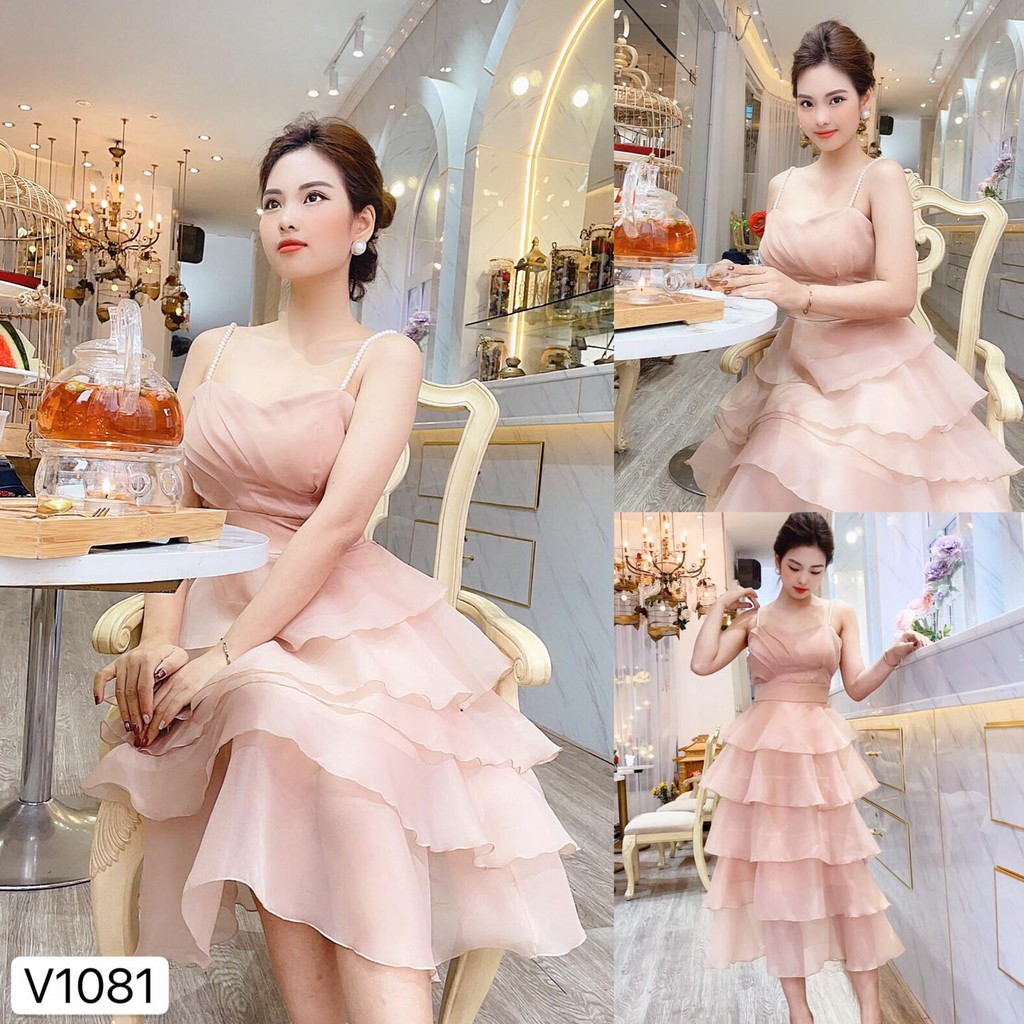 Váy be hai dây ngọc có mút ngực năm tầng kiêu xa - DVC Maidieuhuyen (kèm ảnh trải san, mẫu mặc, video thật) v1081 | BigBuy360 - bigbuy360.vn