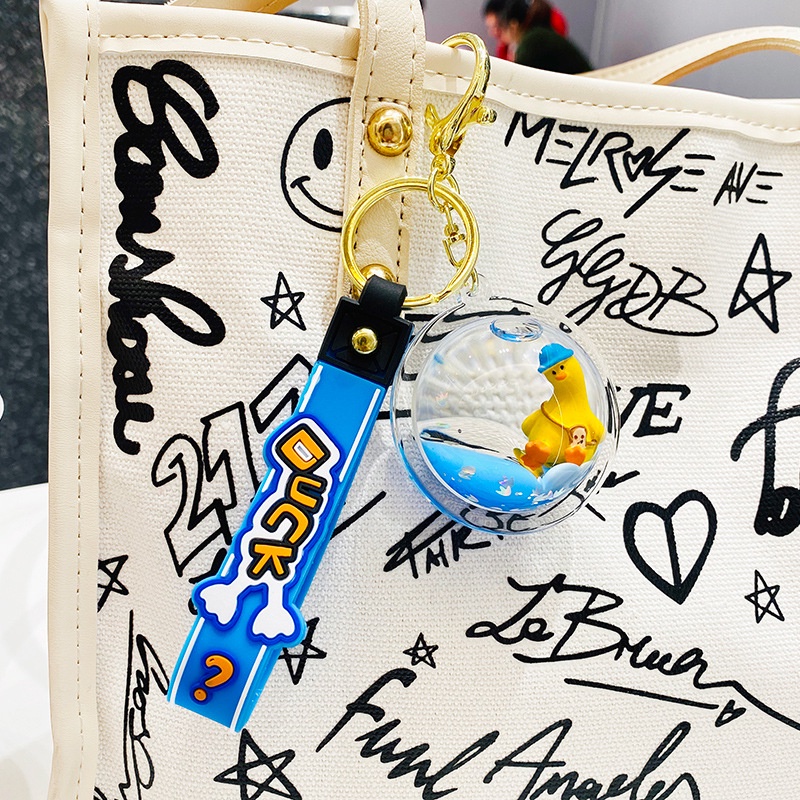 Móc Khóa Hình Chú Vịt Màu Xanh Dương Dễ Thương