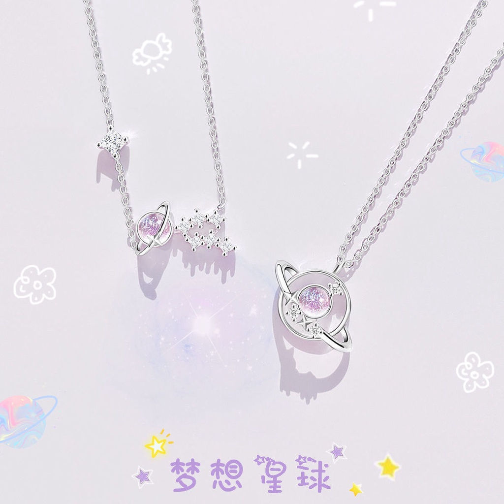 Vòng cổ Mặt Hình Hành Tinh Màu Tím 2022 Mới Phong Cách Hàn Quốc Đơn Giản Cho Nữ