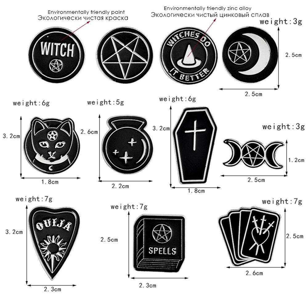 Ghim Cài Áo Hình Phù Thủy Hoạt Hình Tráng Men Phong Cách Gothic Punk
