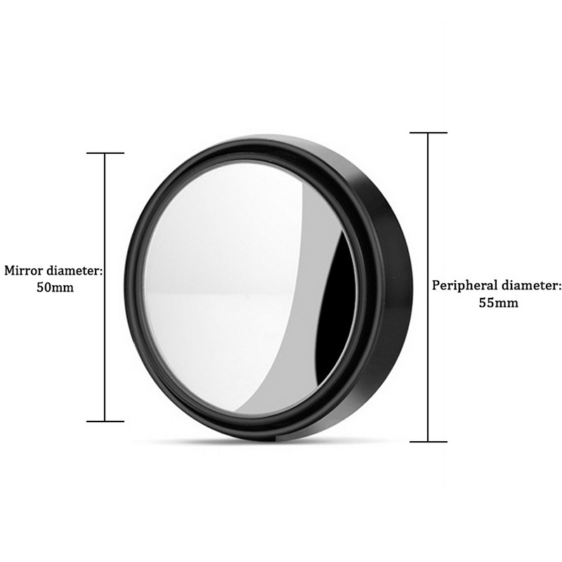 2 cái Kính HD Kính ô tô Điểm mù Gương ô tô Xe máy 360 ° Có thể điều chỉnh góc rộng Gương chiếu hậu Vòng thêm