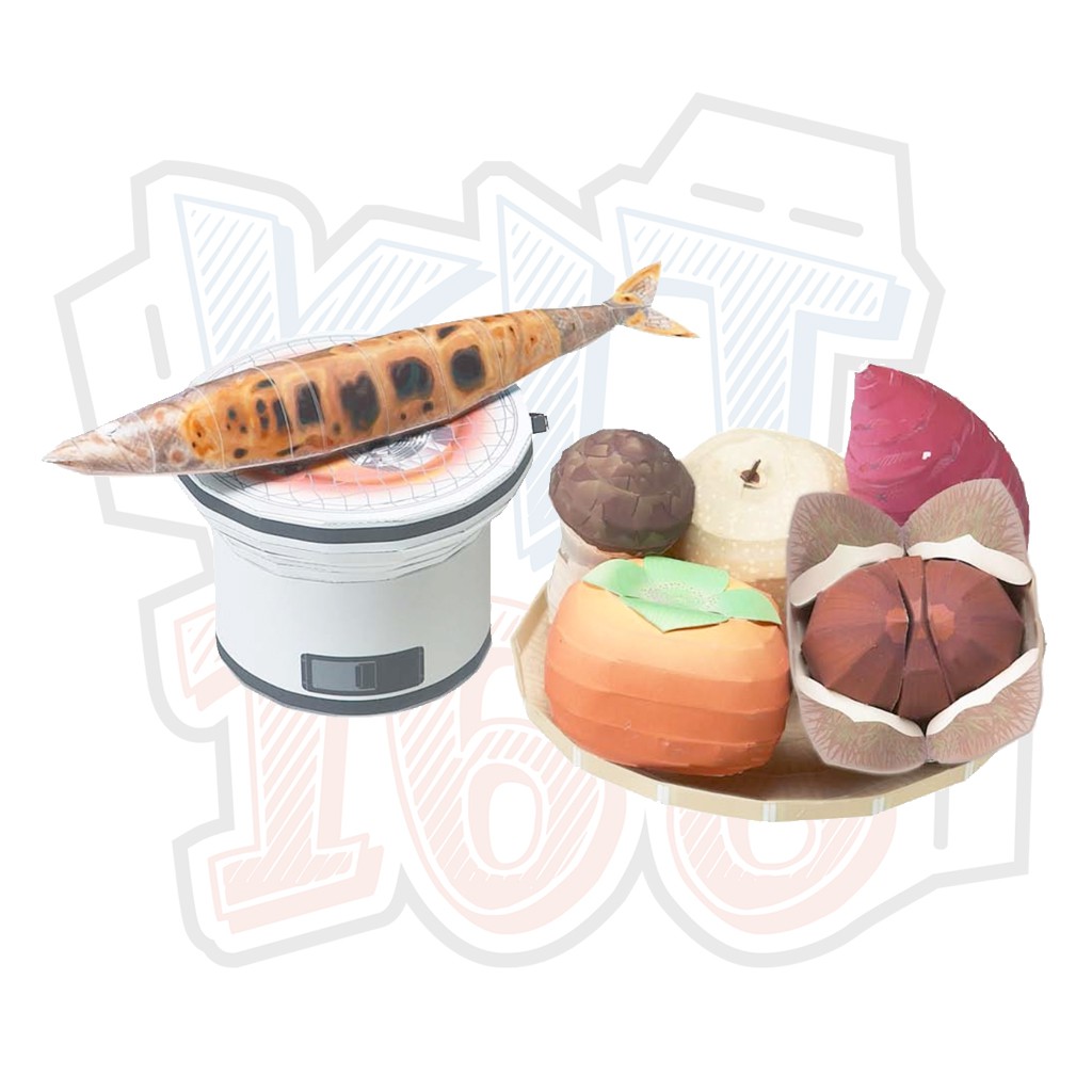 Mô hình giấy đồ vật thức ăn Autumn flavors Nhật Bản