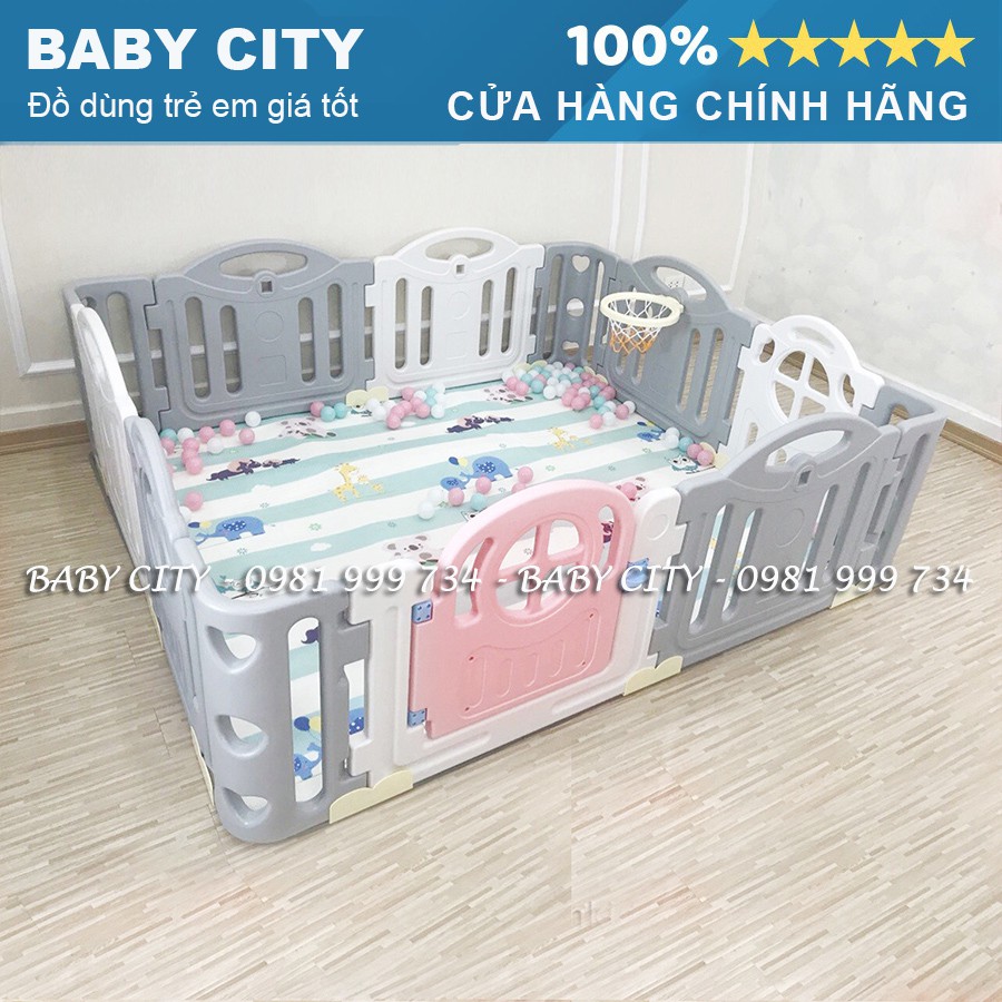 Quây cũi nhựa cao 65cm cao cấp Newber Kitty bo góc - Quây Hàn Quốc cho bé