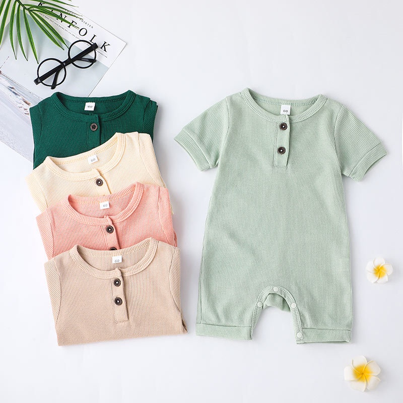 Áo Liền Quần Tay Ngắn Nhiều Màu Sắc Dành Cho Bé Trai Và Bé Gái Sơ Sinh 0-18 Tháng