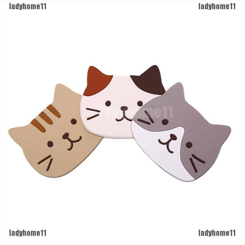 Tấm Lót Bàn Ăn Cách Nhiệt Chống Thấm Nước Hình Mèo Dễ Thương 11}