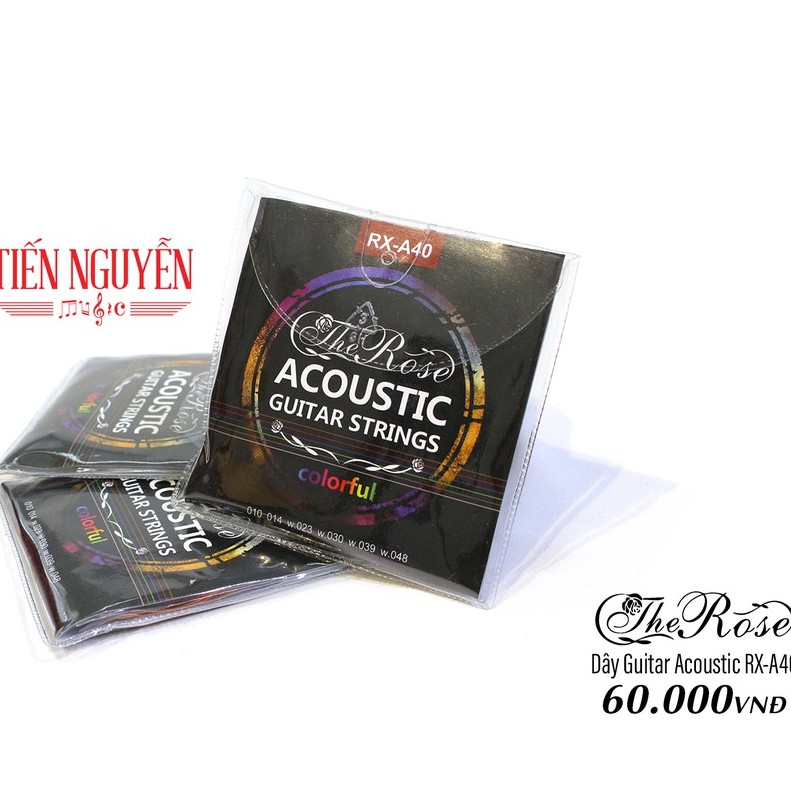Dây đàn Guitar Acoustic The Rose RX-A40 Colorful  Chính Hãng