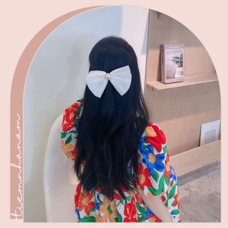 🎀 kẹp tóc nơ tiểu thư dập li đính đá sang trọng -