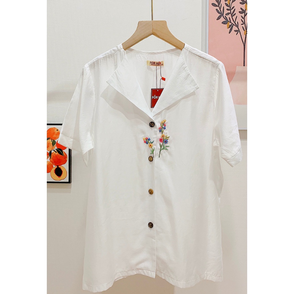 Áo Phối Ren FOR HER Thêu Hoa AO0626