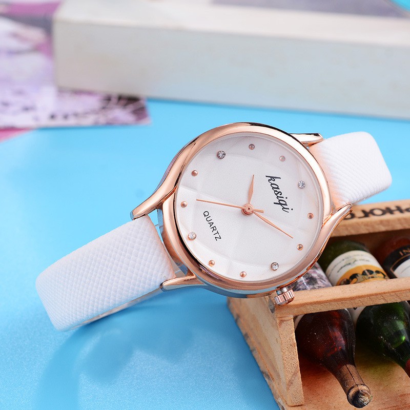 Đồng hồ thời trang nữ Kasiqi KC049 kiểu dáng Hàn Quốc, dây da mềm êm tay | BigBuy360 - bigbuy360.vn