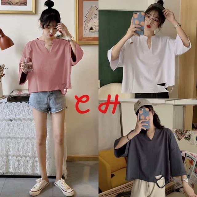 Áo rách cổ V COU626