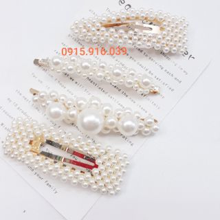 Set 4 Kẹp Tóc Cặp Tóc Đính Hạt Châu Siêu Hót