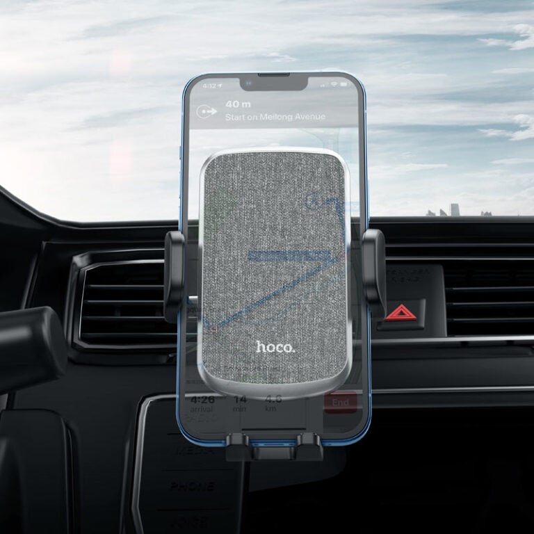 Giá đỡ điện thoại gắn cửa gió xe hơi hoco CA94 bọc vải sang trọng