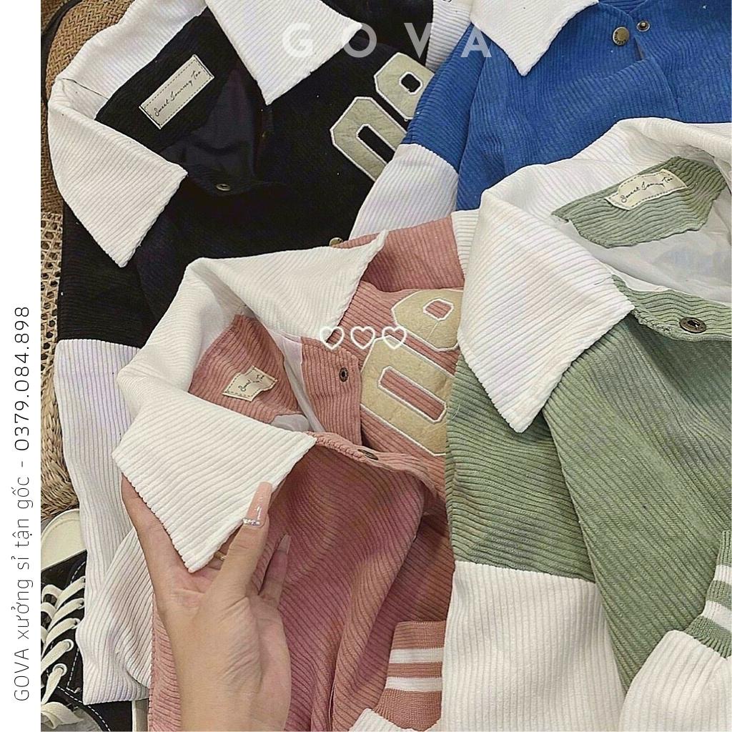 Áo Khoác Sơ Mi Nhung Gân Tăm SENTINIALRS 09 Form Rộng Ulzzang, Áo Khoác Nhung Nam Nữ Cực Đẹp GOVA