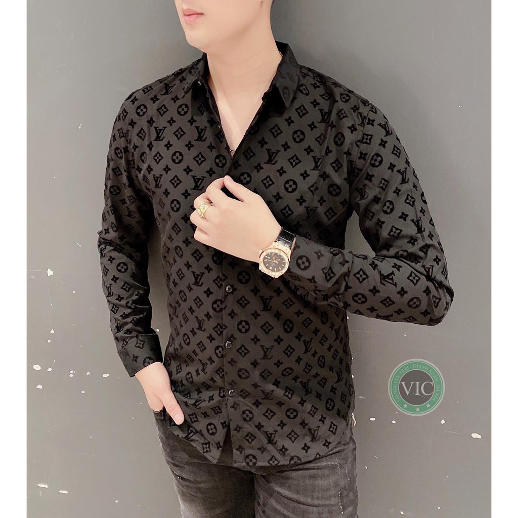 Aó sơ mi 21AM09-020 quảng châu, có 2 màu, thấm hút mồ hôi tốt, họa tiết hoa văn chìm
