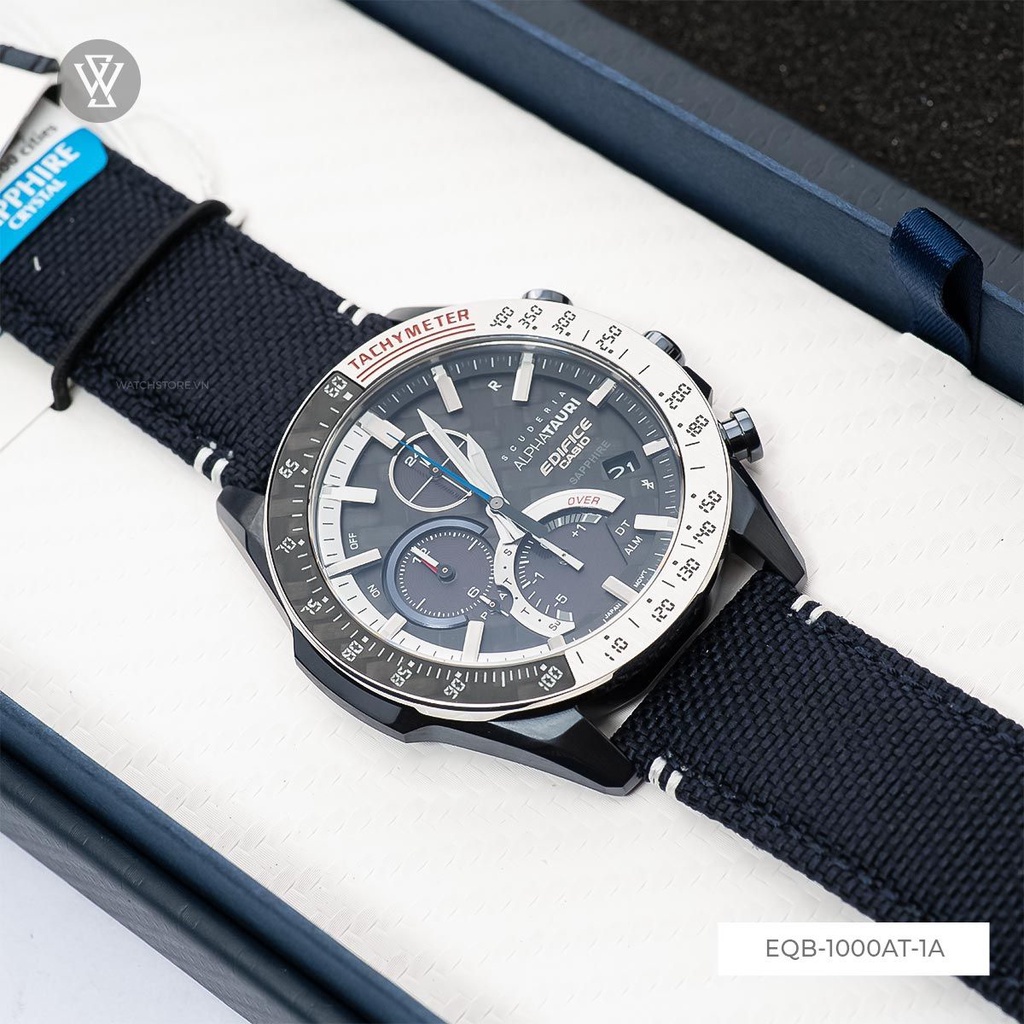 Đồng Hồ Quartz Nam Casio Edifice WATCHSTORE EQB-1000AT-1A Kính Sapphire 45.7mm, Dây Dù, Vỏ Thép Không Gỉ Cao Cấp