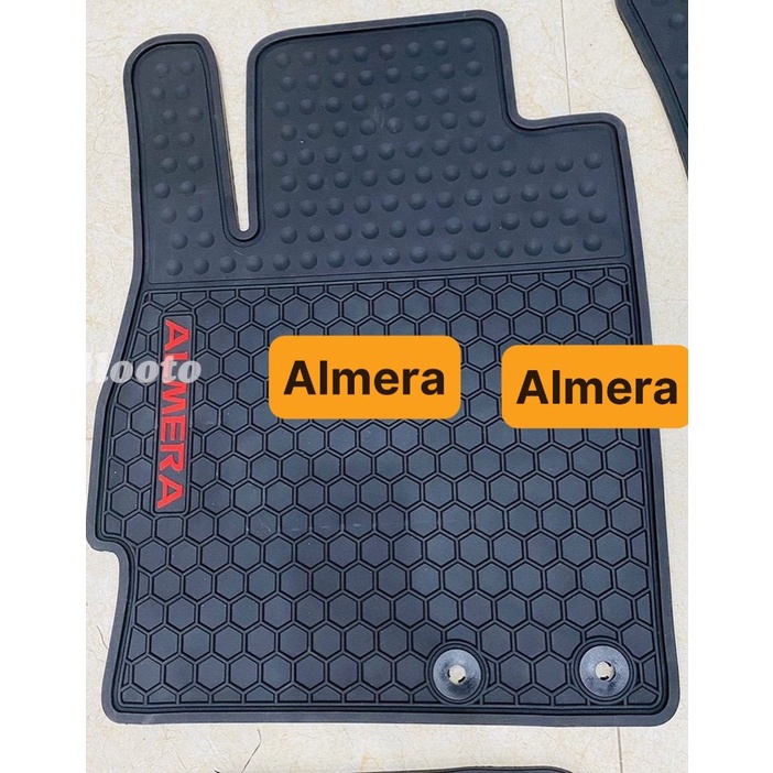 Thảm Lót Sàn Cao Su Xe Nissan Almera 2020 2021 2022 Màu đen Hàng Cao Su Đúc Ko Mùi Chuẩn Form xe dễ dàng vệ sinh lau rửa