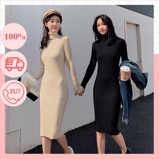 Váy Len Cổ Lọ Dáng Body Dài Cho Nữ Mẫu Mới