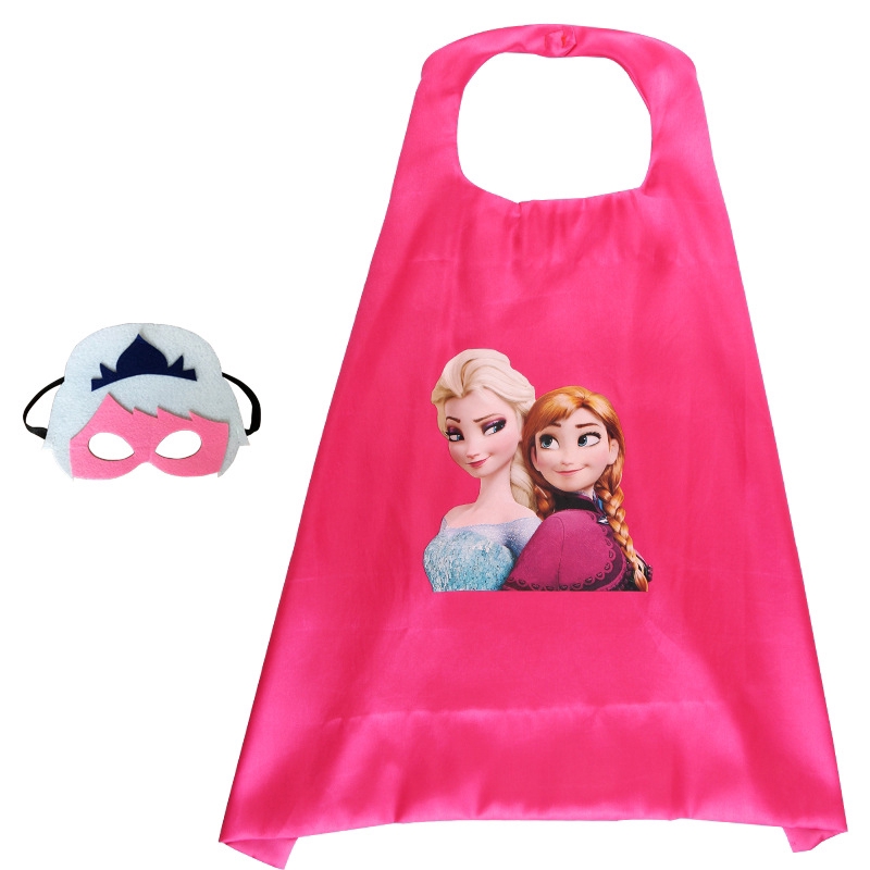 Frozen Anna Elsa Capes with Masks for Birthday Snow Queen Costumes Halloween Kids Cosplay Anime