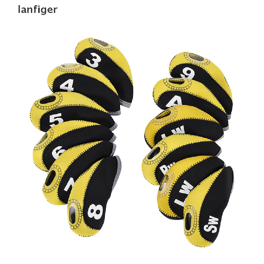 Set 12 Vỏ Bọc Đầu Gậy Đánh Golf Bằng Da PU Thêu Logo Hai Mặt