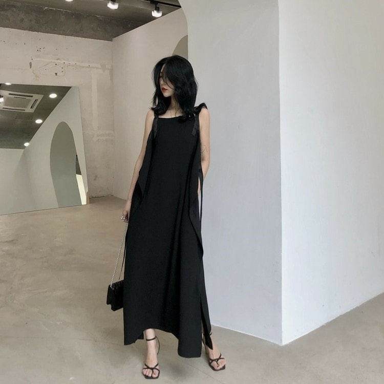 Váy hai dây Hàn Quốc dáng dài Váy hai dây ulzzang