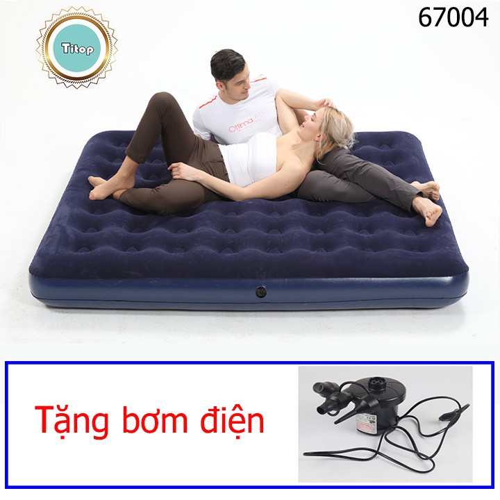 Nệm Bơm Hơi cao cấp Bestway 203x152x22cm+bơm điện