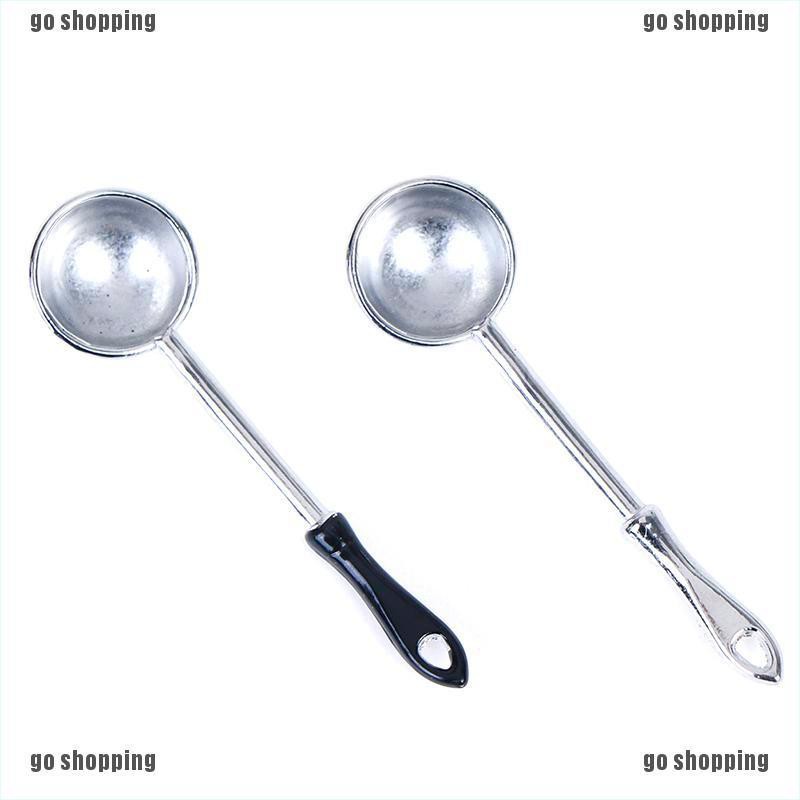 {go shopping}2Pcs 1:12 Dollhouse miniature accessories mini stir fry spoon cooking spoon