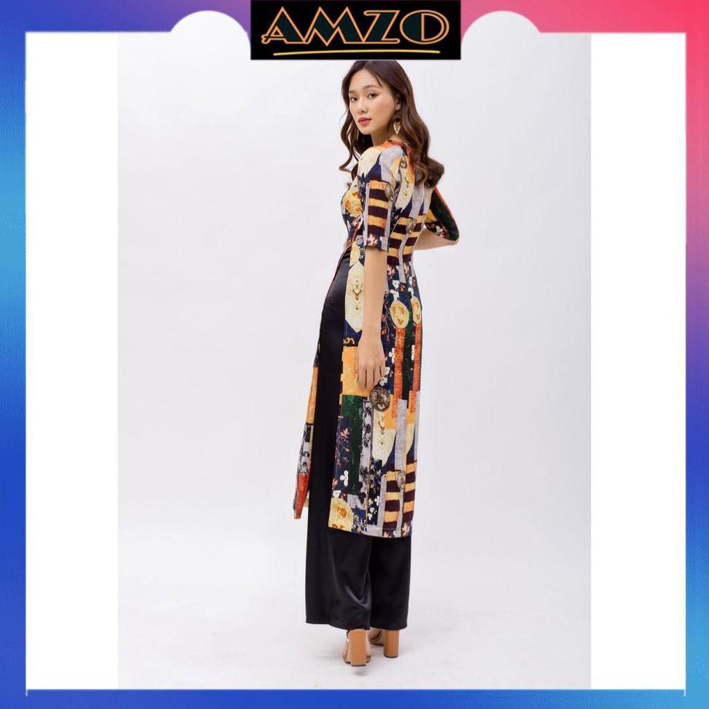 Áo Dài Cách Tân, Áo Dài Nữ Lụa Mango Cao Cấp Họa Tiết Lập Thể Nhiều Màu Hàng Thiết Kế Form Dáng Chuẩn. | BigBuy360 - bigbuy360.vn