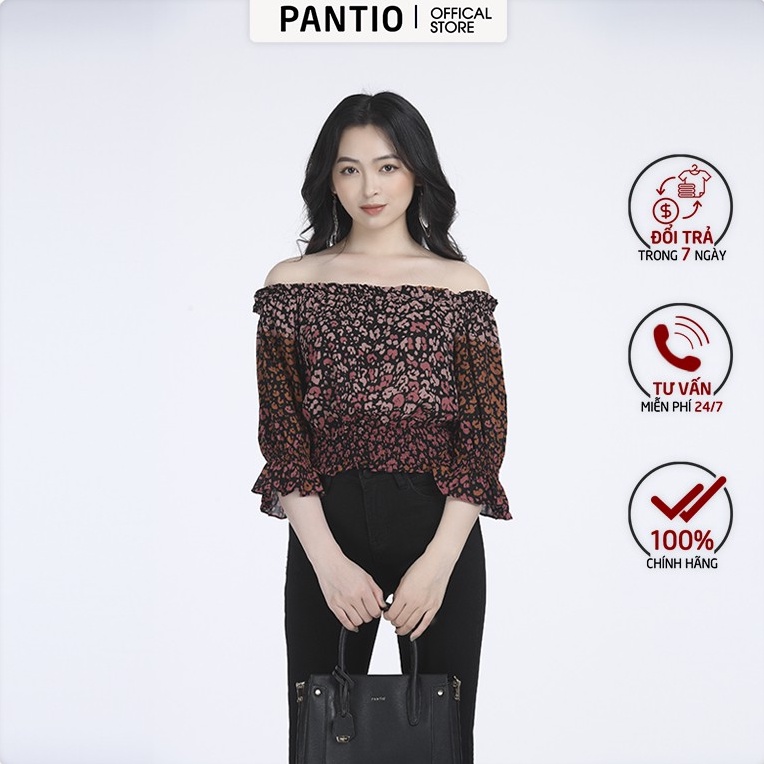 Áo sơ mi nữ dáng ôm tay lỡ bo chun phần eo và tay áo FAS72759 - PANTIO