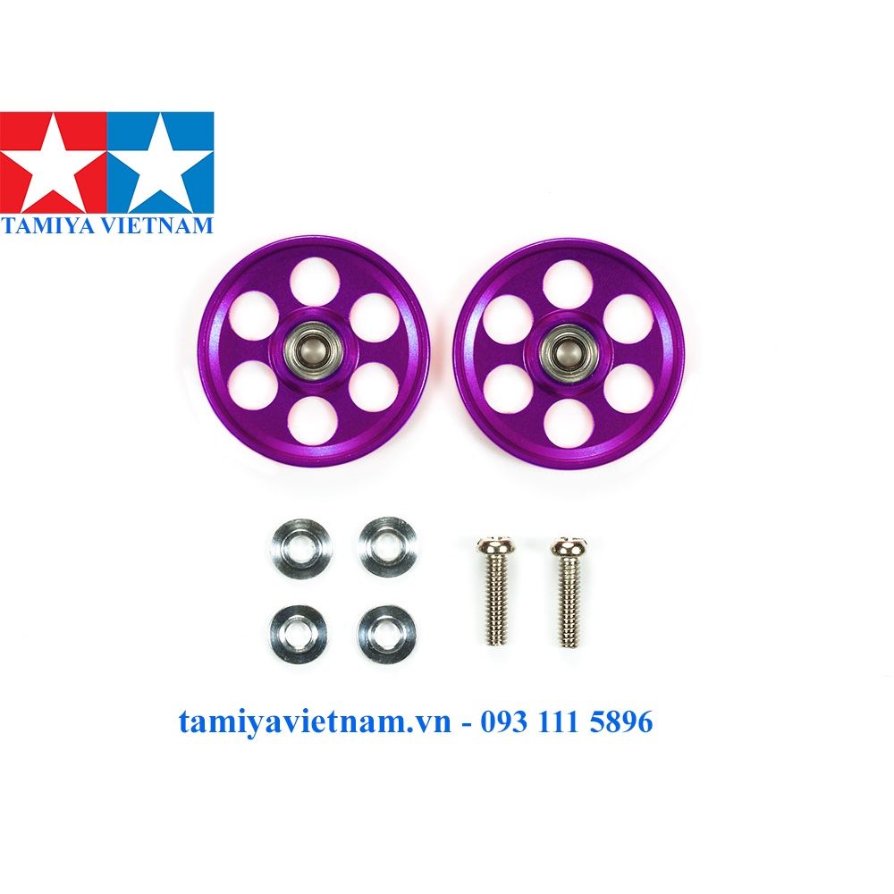 95539 Phụ kiện mô hình xe đua lắp ráp Mini 4WD HG LIGHTWEIGHT 19mm ALUMINUM BALL-RACE ROLLERS