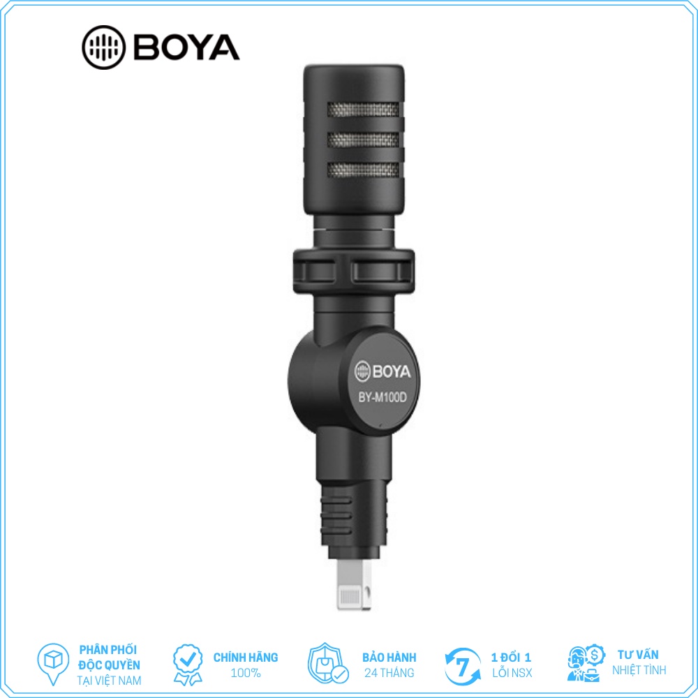 [Mã ELHACE giảm 4% đơn 300K] BOYA BY-M100D - Hàng Chính Hãng - Mic thu âm Mini cổng Lightning dành cho thiết bị iOS