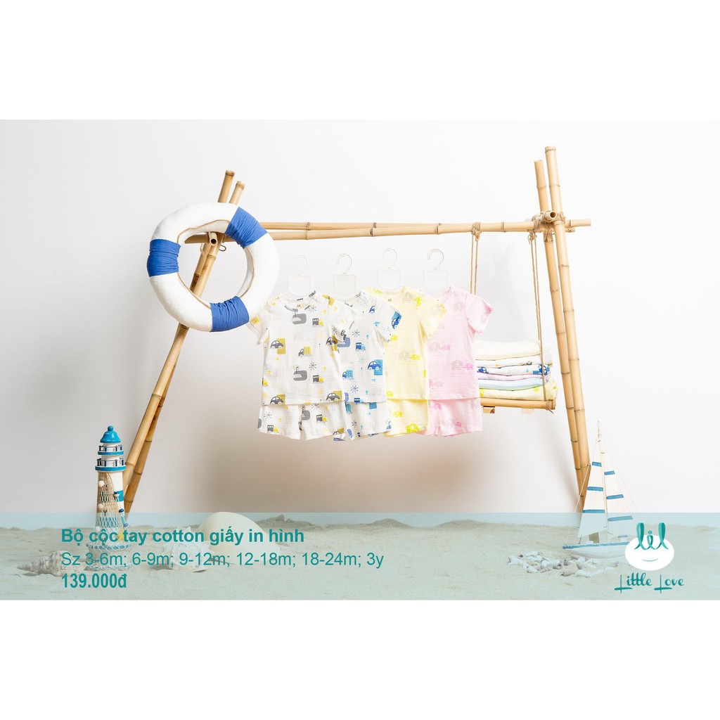 Lil 2020. Bộ cộc tay vải cotton giấy xinh yêu cho bé