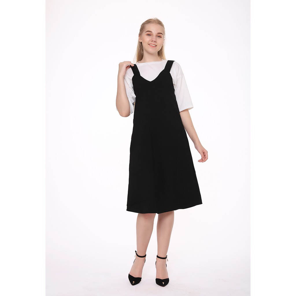 Đầm đen 2 dây dáng xòe - Lovadova 19D12C009