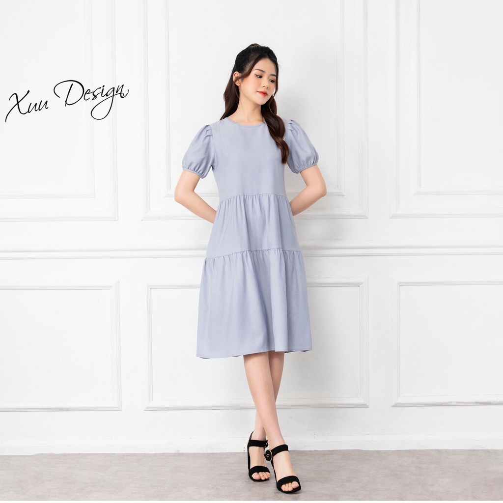 Váy suông nữ XUU kiểu dáng babydoll cộc tay - V01 | BigBuy360 - bigbuy360.vn