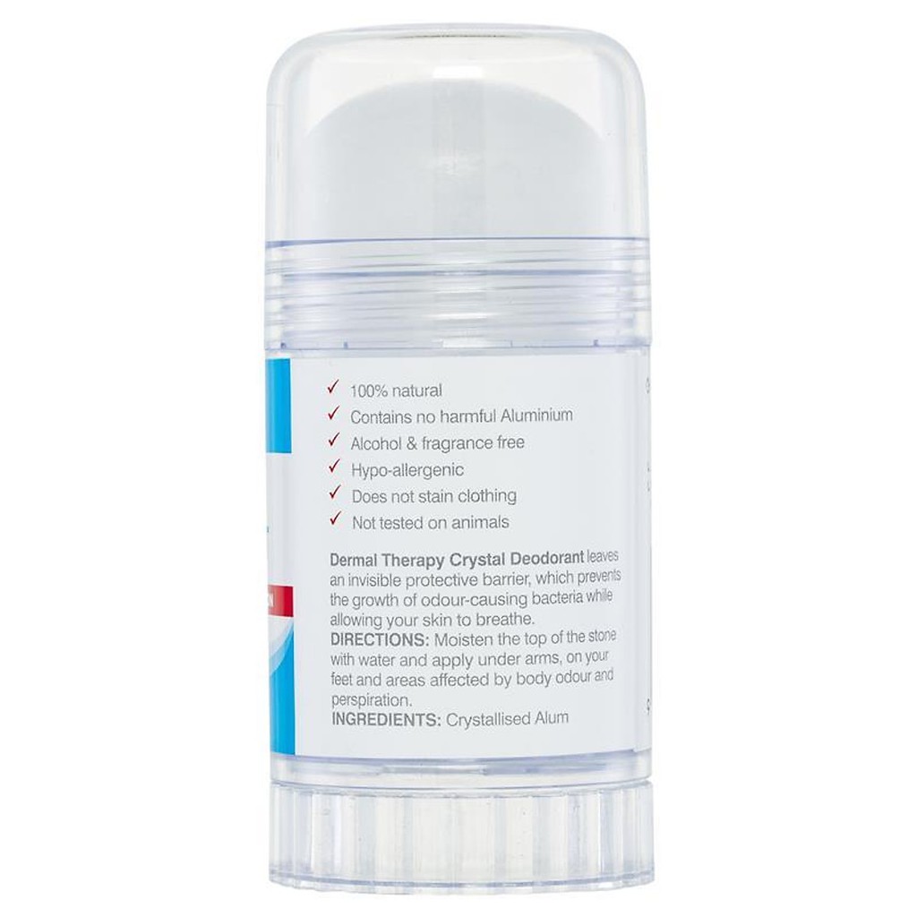 Lăn Khử Mùi Dermal Therapy Crystal Deodorant 120g Không Chứa Muối Nhôm &amp; Cồn