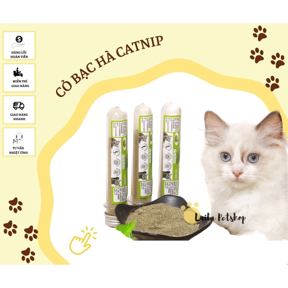 Cỏ bạc hà catnip ống 45ml, giúp mèo nhà bạn thư giản - Laila Petshop
