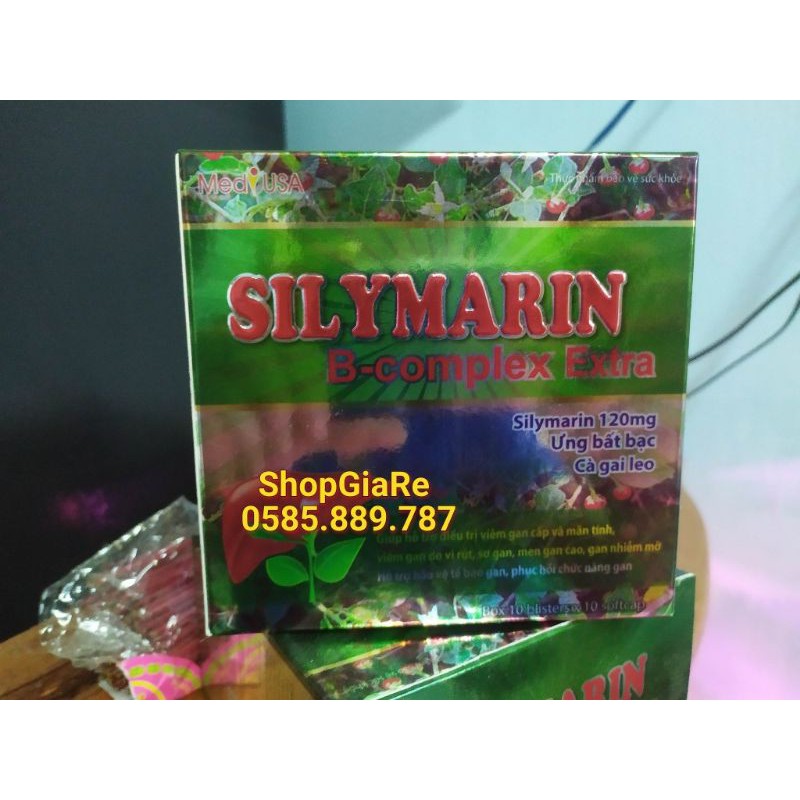 BỔ GAN-MÁT GAN GIẢI ĐỘC GAN SILYMARIN 120mg tăng cường chức năng gan Hộp 100 viênn