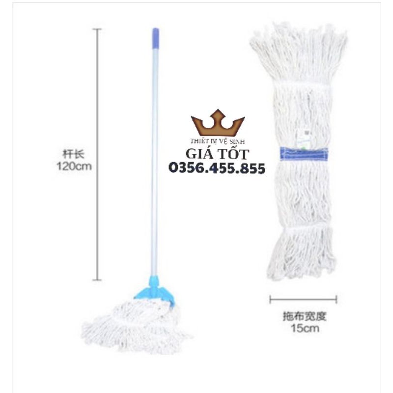 Cây lau nhà,cây lau sàn công nghiệp ướt cotton dạng kẹp