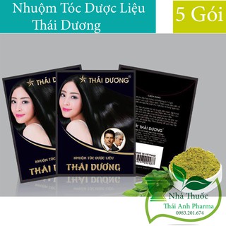 Bột nhuộm tóc dược liệu màu đen Sao Thái Dương hộp 5 gói