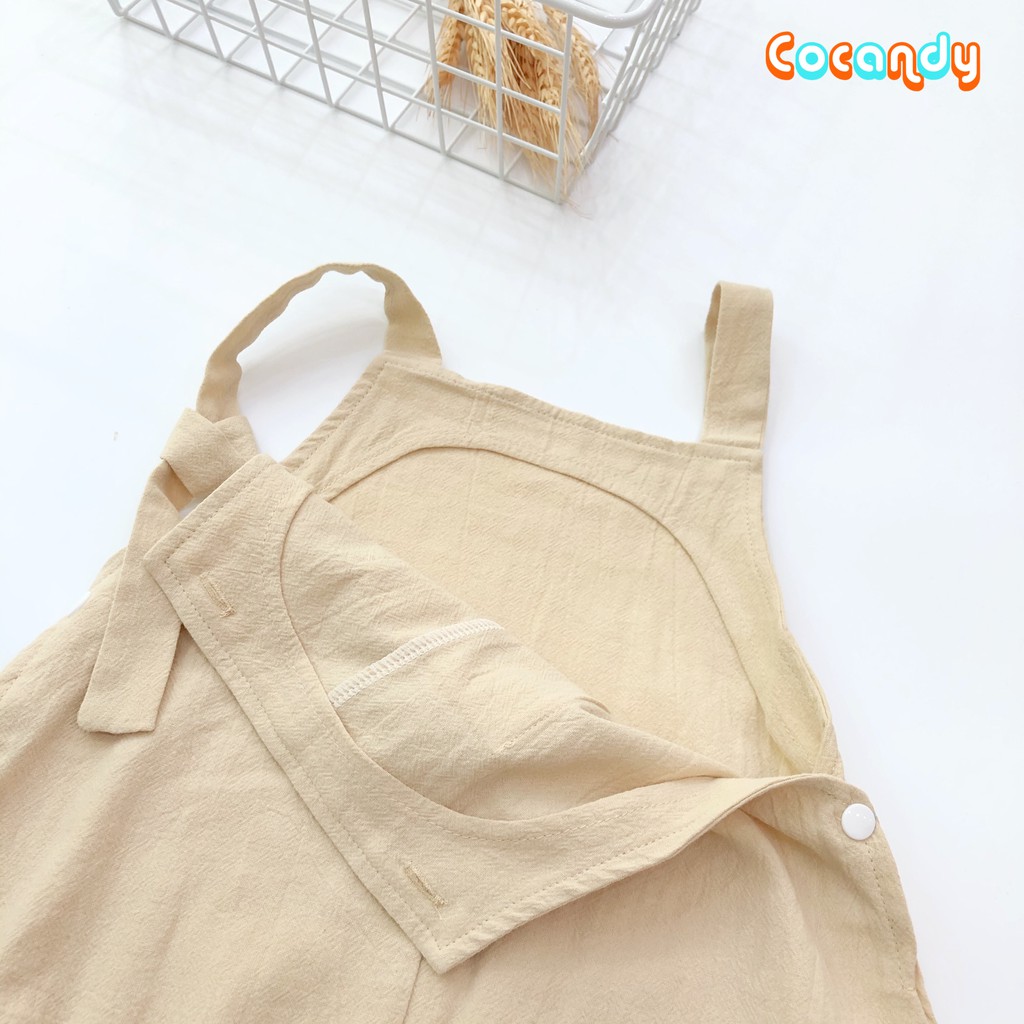 [Cocandy Official Store] Quần yếm màu be, áo thun trắng cho bé từ 5-23kg