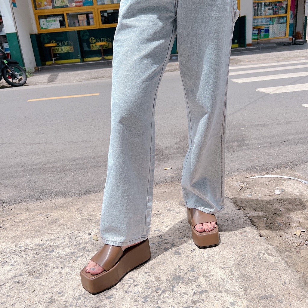 Dép bánh mì simpshoes 7cm quai ngang - xaxa