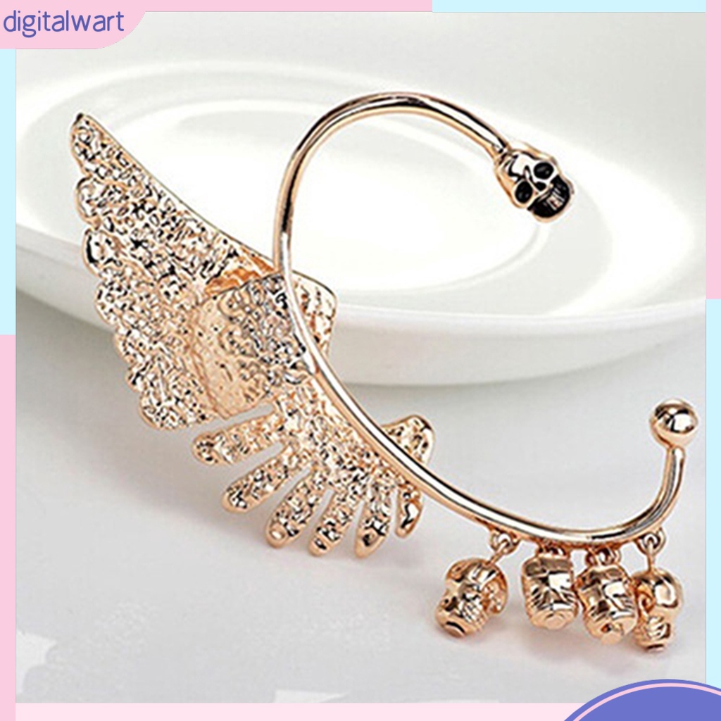 Khuyên vành tai trái kim loại hình đôi cánh đính đá thời trang cho nữ