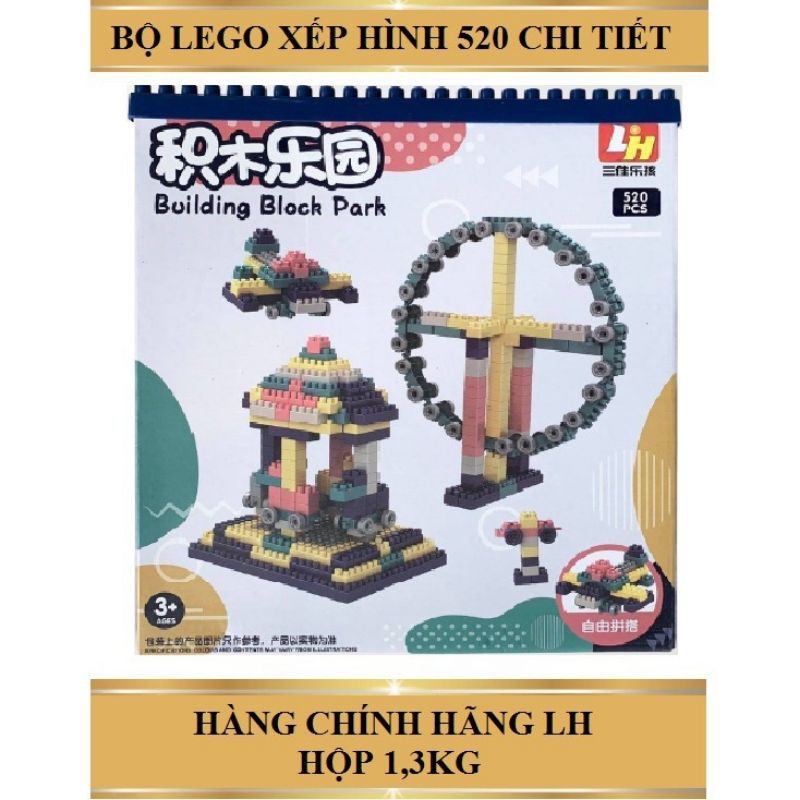 Bộ LEGO cao cấp 520 chi tiết siêu trí tuệ, cho bé sáng tạo, chất liệu an toàn - soleil shop